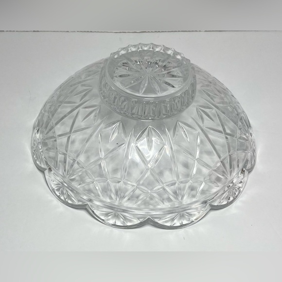 Cristal D Arques Durand Joanna Pattern Cut Crystal Shallow Round Serving Bowl - Picture 4 of 5
